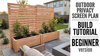 How to Build a Patio Privacy Screen with a Planter Box | Beginner DIY