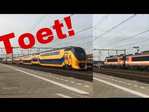 RFO 1837 + 1828 met lege BLG autotrein vertrekt van station Amersfoort, samen met Cabview Holland!