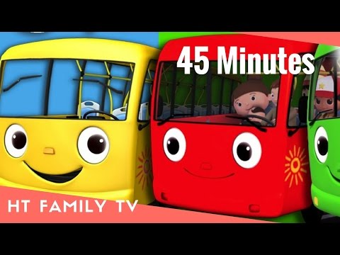 ✔ Wheels On The Bus | Video For Kid More Nursery Rhymes | 45 Minutes Compilation from HT BabyTV Video