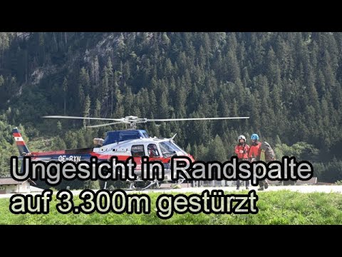 🚁 36-Jähriger bei Reichenspitze in Randspalte gestürzt - Brandberg 🚁