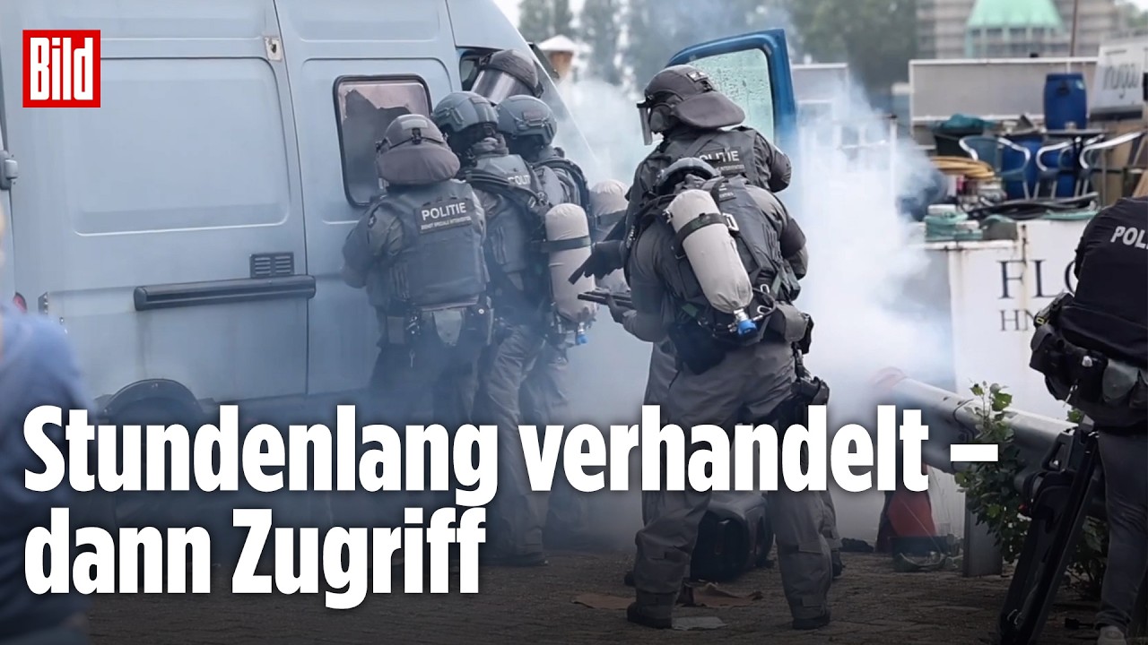 Radikaler Einsatz in Rotterdam: Polizei holt Messermann aus Camper