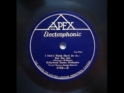 I Didn't Think She'd Do It - But She Did ! - Adrian Schubert and His Salon Orchestra (1928)