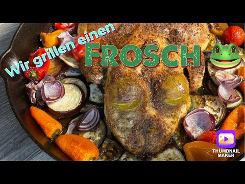Frosch grillen | Frosch aus dem Pelletsmoker | Platthuhn | Spatchcock🐔 | @tommis_barbq
