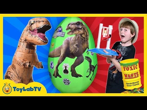 Park Rangers Face Off with Family Fun Game for Toys in Giant T-Rex Dinosaur Surprise Egg