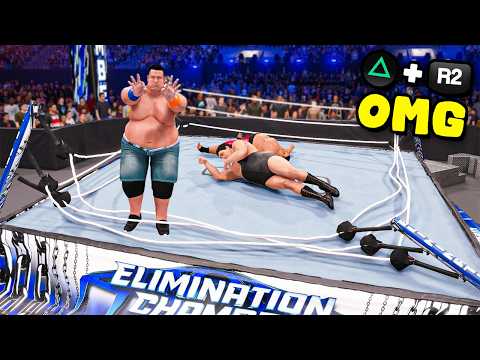 Breaking the ring with the FATTEST wrestler in every WWE 2K..