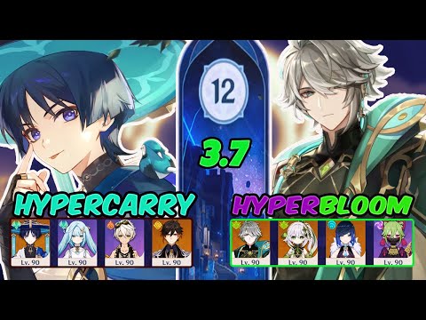 C0 AlHaitham Hyperbloom & C1 Wanderer - Genshin Impact Abyss 3.7 - Floor 12 9 Stars
