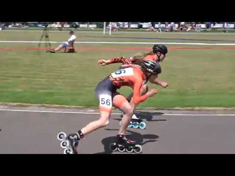 One lap jun a dames 1/4 final1 - KPN NK INLINE SKATEN 2019