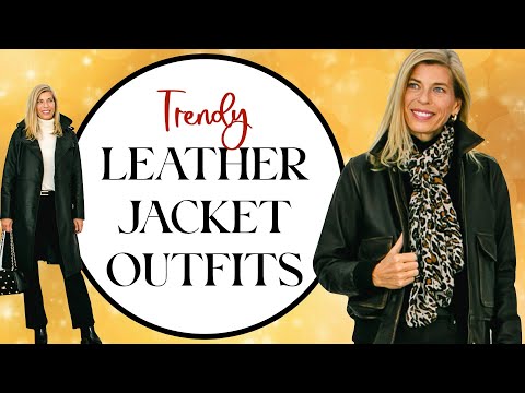 Trendy Leather Jacket Outfits for Winter | Women over...