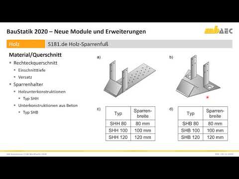 BauStatik 2020 - S181.de Holz-Sparrenfuß