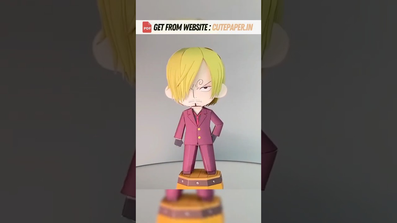 🍳 Sanji made from Paper 3D Paper Art #onepiece #anime #fyp #cute