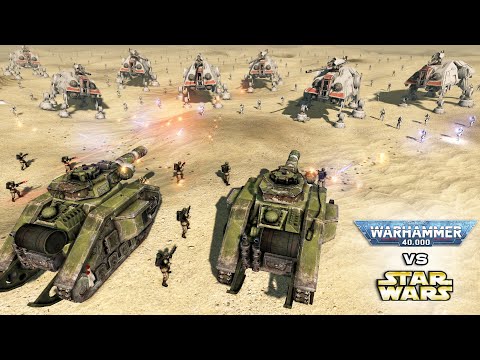 WARHAMMER 40K vs STAR WARS: Imperial Guard vs Clone Troopers - Men of War: Assault Squad 2