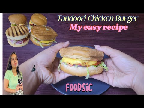 TANDOORI CHICKEN BURGER RECIPE 🍔 .Homemade Chicken Burger. How to make Tandoori Chicken Burgers