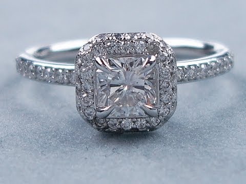 1.00 ctw Radiant Cut G SI1 Diamond Engagement Ring - BigDiamondsUSA