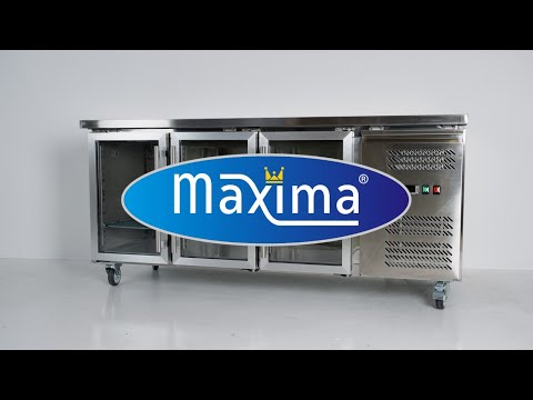 Maxima Gastro Kühltisch - 180 cm - 3 Glastüren