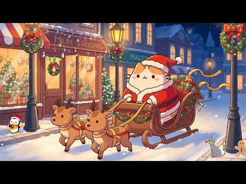 Mochi Cat's Magical Christmas Delivery 🎄 Lofi Cat Music 🎁 Cheerful Lofi Beats for Holiday Vibes
