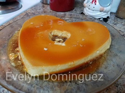 Vanilla Flan in Shape of a Heart