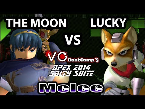 Salty Suite - Lucky (Fox) Vs. CTRL | The Moon (Marth) SSBM Exhibition - Smash Melee