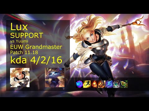 Lux Support & Caitlyn vs Yuumi & Ezreal - EUW Grandmaster 4/2/16 Patch 11.18 Gameplay