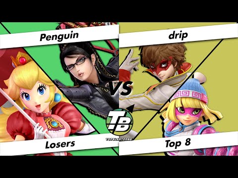 Top Blastzone 4 Losers Top 8 - Penguin (Bayonetta/Peach) Vs. drip (Joker/Min Min) - SSBU