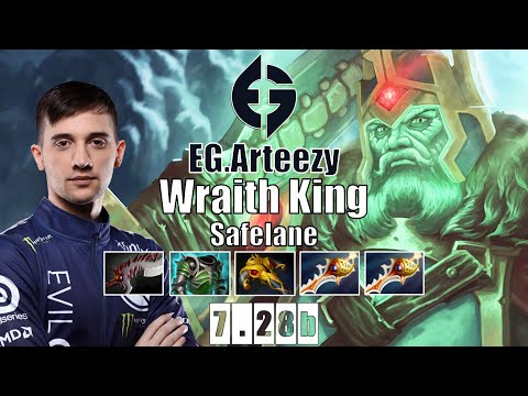 Wraith King Safelane | EG.Arteezy | DOUBLE RAPIER COMEBACK | 7.28b Gameplay Highlights