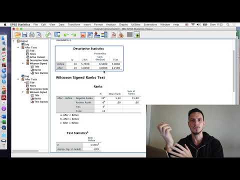 Wilcoxon-Vorzeichenrangtest mit SPSS und schriftlicher Auswertung (APA-Stil)