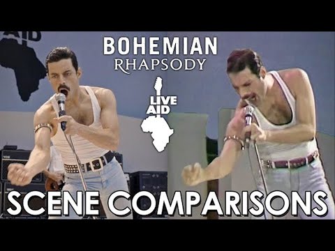 Bohemian Rhapsody 2018 & Queen Live Aid 1985 (Comparación de Escenas) HD