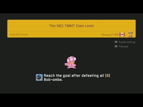 Super Mario Maker 2 126 - The NES TMNT Dam level by Shauny7188