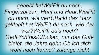 19553 Pur - Weisst Du Noch Lyrics