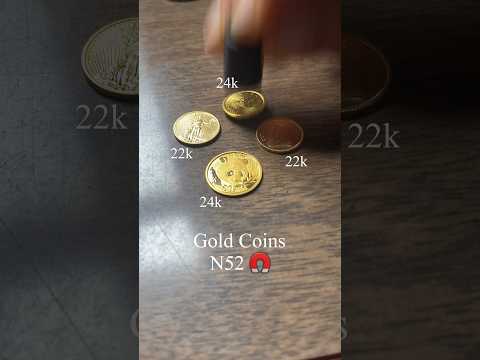 🧲 24k vs 22k Gold Coins - Magnet Test