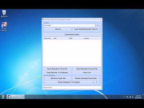 US Area Code Search Database Software