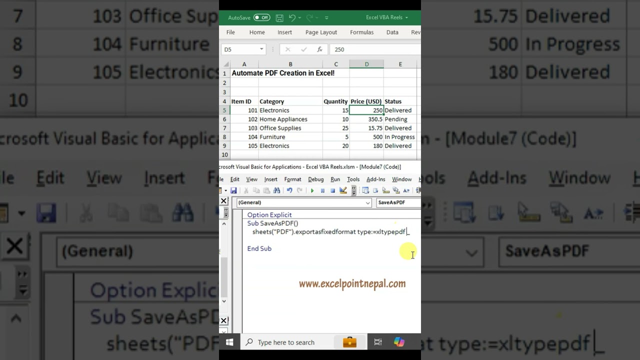 Automate PDF Creation in Excel VBA