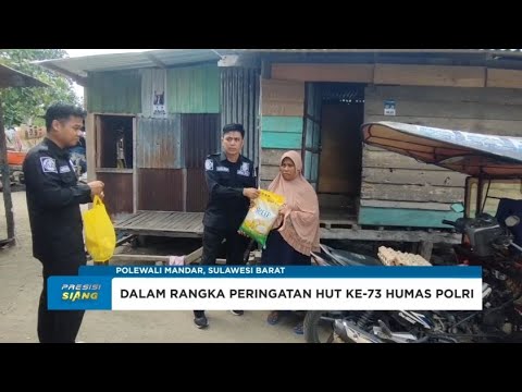 PEMBERIAN SEMBAKO OLEH KASIHUMAS POLRES POLMAN DALAM RANGKA HUT KE-73 HUMAS POLRI