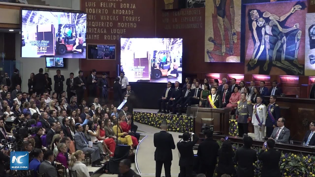 Presidente de Ecuador destaca logros en seguridad, economía e inversión en informe a la nación
