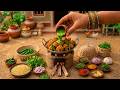 Crispy Moong Dal Pakora Potatoes Recipe Indian Village Cooking ASMR Yummy Cooking
