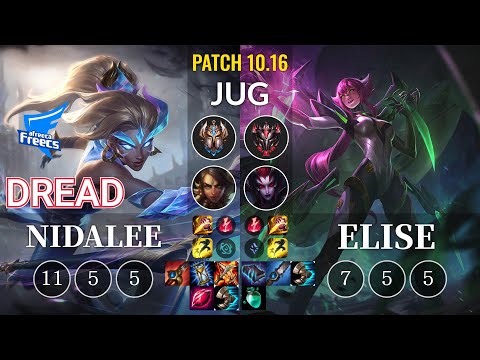 AF Dread Nidalee vs Elise Jungle - KR Patch 10.16