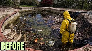 “This Pool Sat Untouched for Months… We Had To Use Chemicals” #transformation #satisfying 
