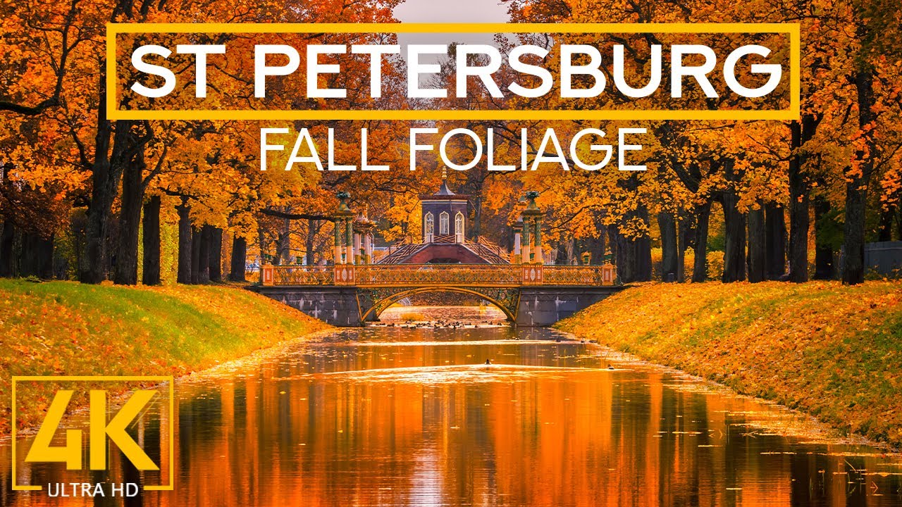 The beauty of Autumn Parks in St. Petersburg - Colorful Fall Foliage Season in 4K UHD