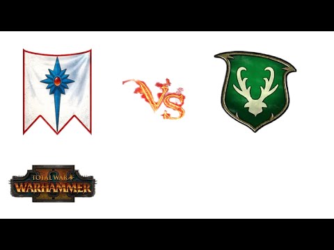 Total War Warhammer 2 Wood Elves (highlandhunter) vs High Elves (elespiritudelbosquegijon)