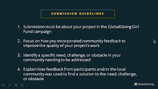 GlobalGiving Girl Fund Webinar