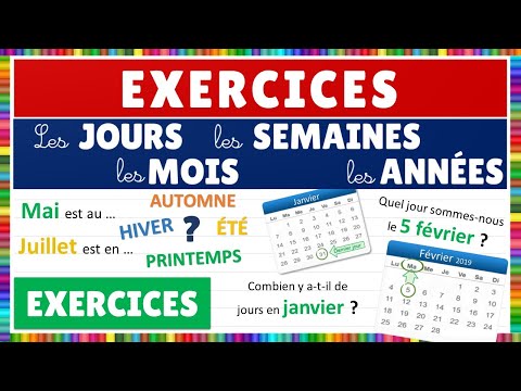 Les jours, les semaines, les mois et les annees Exercices