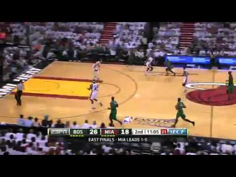 Rondo intercepts Wade`s pass and gets the layup (Heat - 5/30/12)