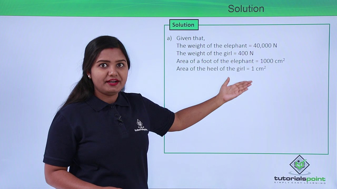 Class 9th – Thrust and Pressure Problem-1 | Gravitation | Tutorials Point