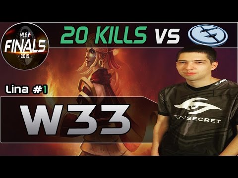 Dota 2 | Secret w33 - Lina | 20 Kills vs EG @MLG Tournament Gameplay