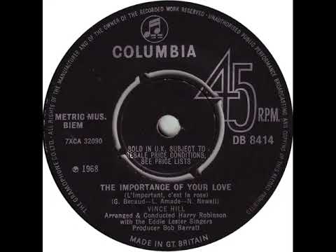 UK New Entry 1968 (145) Vince Hill - The Importance Of Your Love (L'Important C'est La Rose)