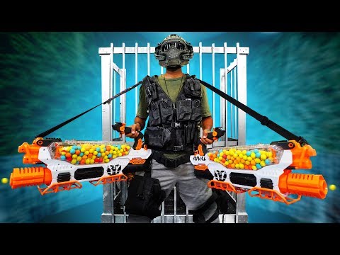 NERF Juggernaut Prison Escape Challenge! Video