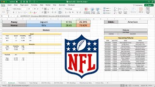 NFL Spreadsheet Model in Excel: Project Spread, Moneyline & Totals!