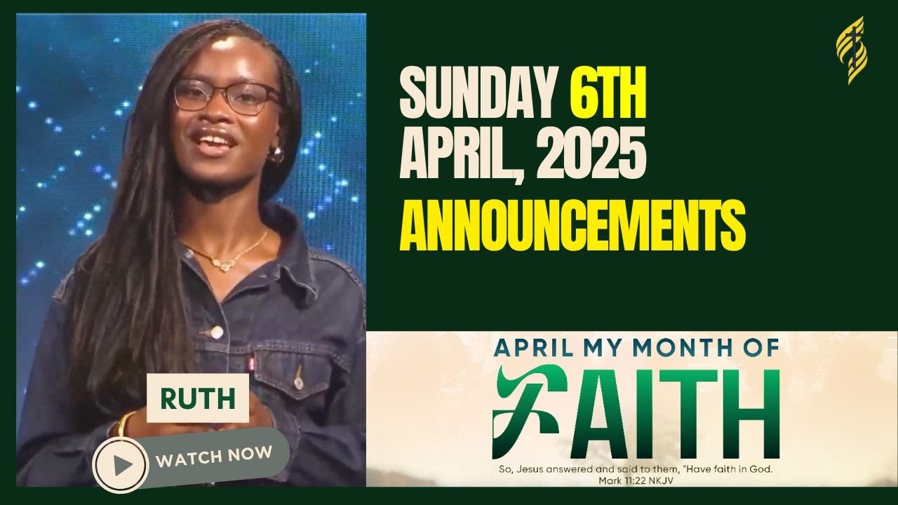 Fountain of Grace Announcements | Sunday 6tth  April , 2025
