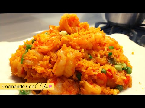 Arroz con Camarones Mexicano. Facil y Delicioso.