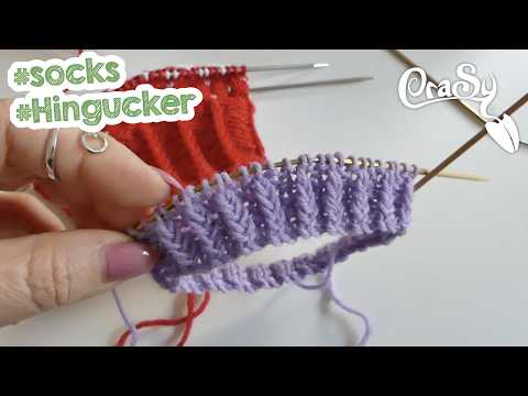 cool knitting pattern socks - cuffs - herringbone cuffs