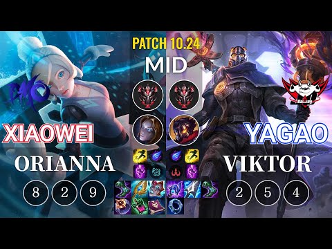 DMO Xiaowei Orianna vs JDG Yagao Viktor Mid - KR Patch 10.24